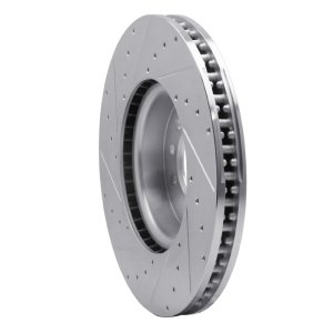 Land Rover Range Rover Sport Brake Rotor (1) - Front Right - R1 Concepts - Drilled & Slotted - Silver - `18-`20